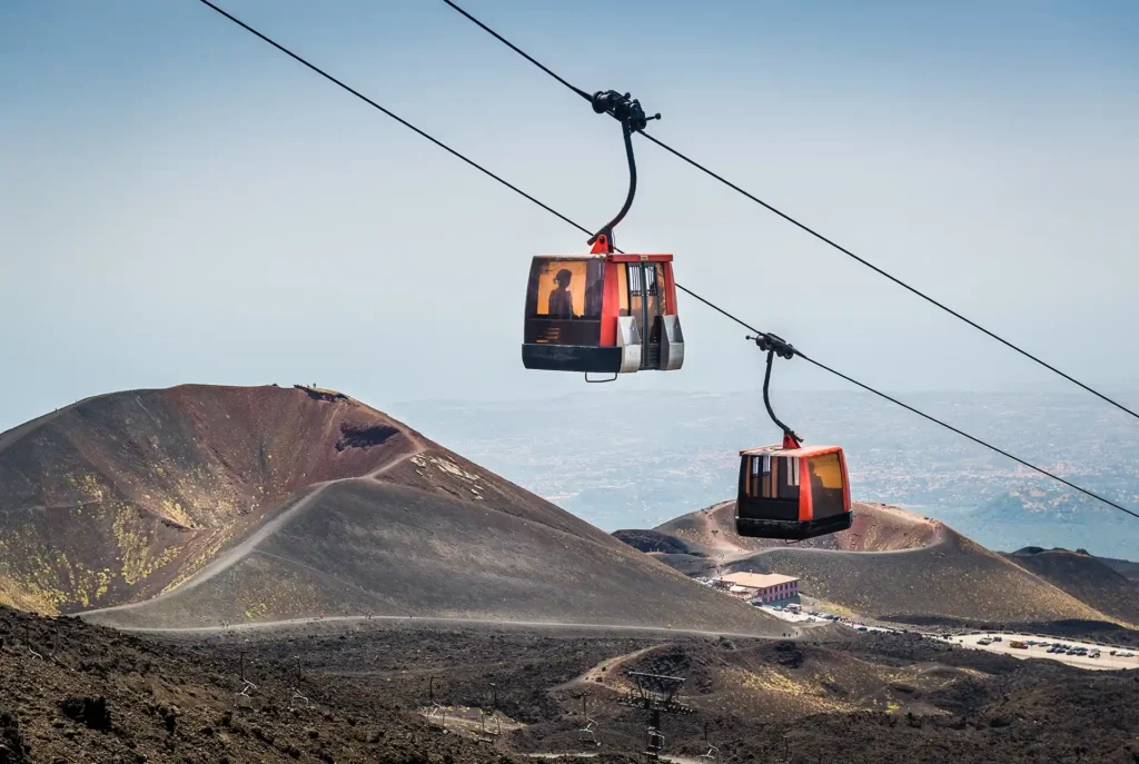 Vulkaan Etna bezoeken: kabelbaan